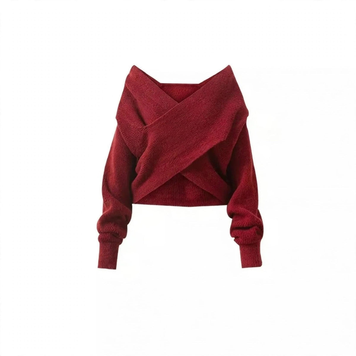 Red coquette knit wrap sweater and cami dress set, sweetheart neckline dress