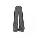 Burgundy Wrap Top and Gray Wide Leg Pants Set, gray wide leg pants product shot