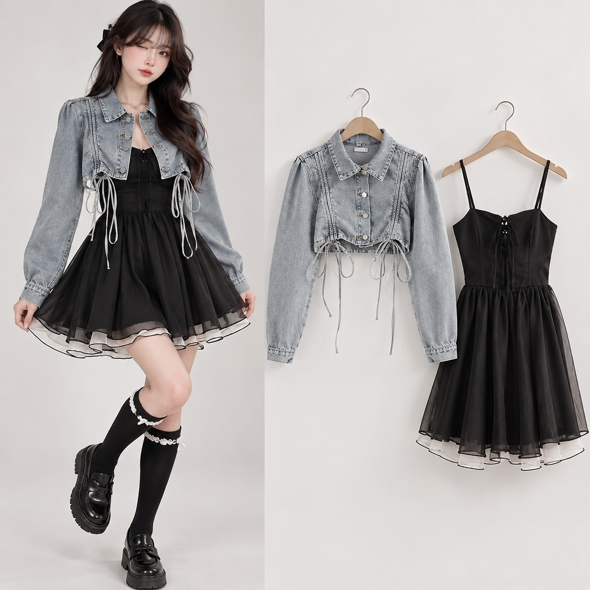 Frühjahr-Sommer Mode Kleid Passendes Set Koreanisch Elegant
