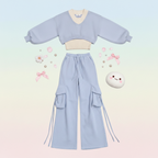 Girl Autumn Winter Korean Knit Sweater Vest Cargo Pants - Vusy Kawaii Shop