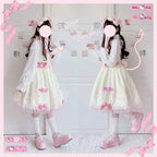 Lolita Shoes Kawaii Shoes Loli Devilian Little Bat Style Bowknot Demon Dark Goth Punk Platform Cosplay LoliShoes High Heel 5.5cm