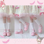 Lolita Shoes Kawaii Shoes Loli Devilian Little Bat Style Bowknot Demon Dark Goth Punk Platform Cosplay LoliShoes High Heel 5.5cm