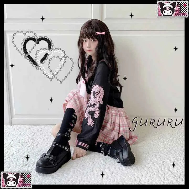 Lolita Shoes Kawaii Shoes Loli Devilian Little Bat Style Bowknot Demon Dark Goth Punk Platform Cosplay LoliShoes High Heel 5.5cm