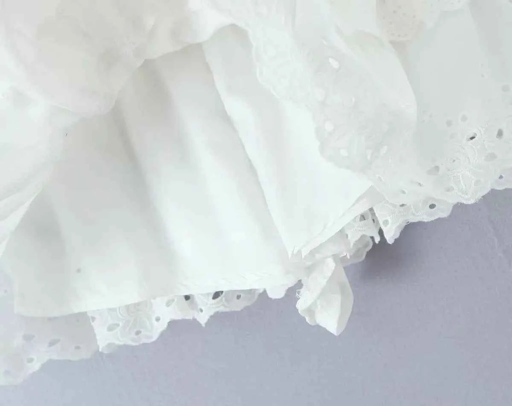 Women Spring Chic Fashion Layered Lace Skirt Vintage a Line