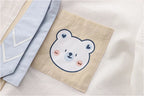 Harajuku Cute Bear Cartoon Blouse Girls Tie Front Button Up - Vusy Kawaii Shop