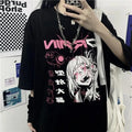 Harajuku Gothic Tshirt Print Short Sleeve Black Crop Tops