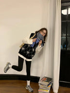 Women Heart Pattern Jacquard Sweater Long Sleeve Love Style - Vusy Kawaii Shop