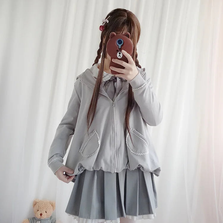 Cute Lolita Spring and Autumn Fairy Bear Pure Cotton Dress - Vusy Kawaii Shop