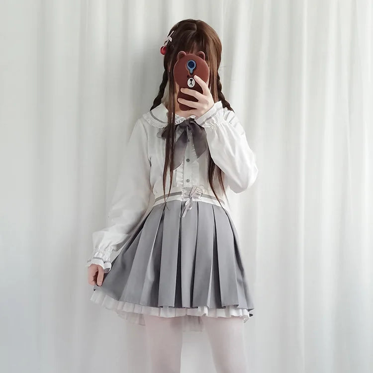 Cute Lolita Spring and Autumn Fairy Bear Pure Cotton Dress - Vusy Kawaii Shop