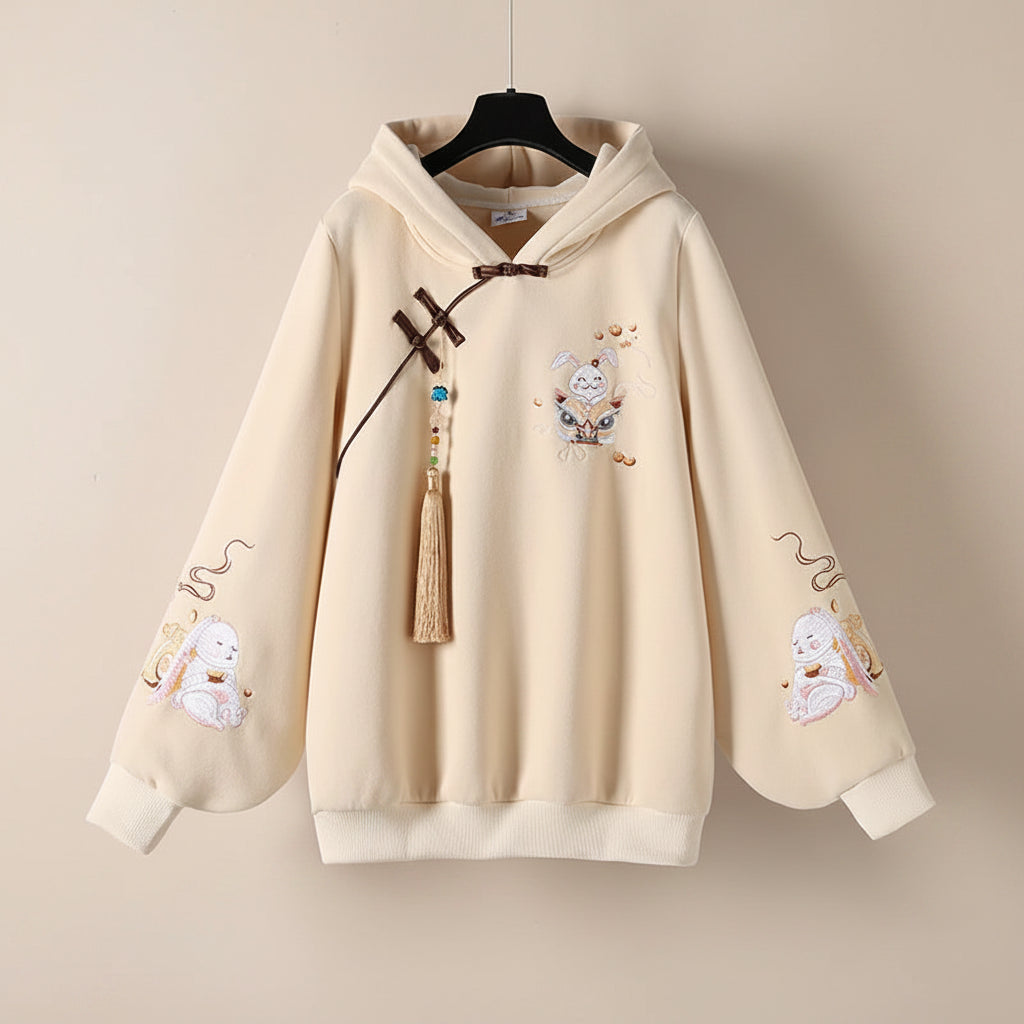 Chinese Style Improved Element Hoodies Sweatshirt Plaid - Vusy Kawaii Shop