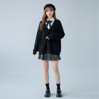 Cardigan Women Solid Oversize Loose Sweaters Student Preppy - Vusy Kawaii Shop