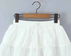 Women Spring Chic Fashion Layered Lace Skirt Vintage a Line