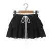 Women Spring Chic Fashion Layered Lace Skirt Vintage a Line