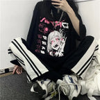 Harajuku Gothic Tshirt Print Short Sleeve Black Crop Tops - Vusy Kawaii Shop