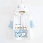Harajuku Style Short Sleeve Junior High School Hoodie Loose