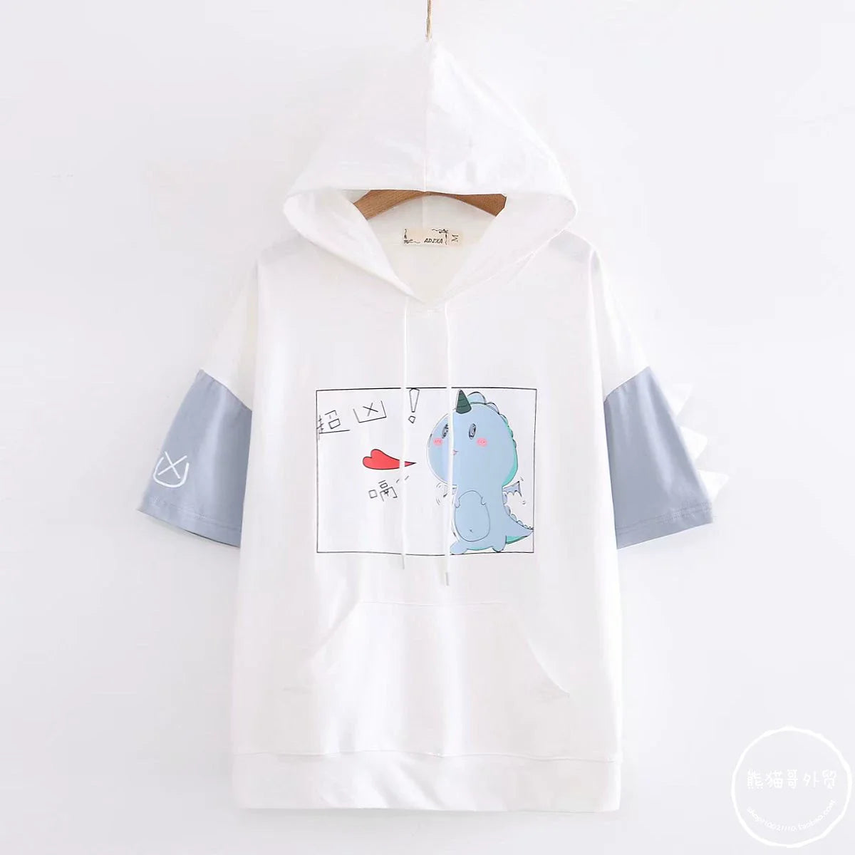 Harajuku Style Short Sleeve Junior High School Hoodie Loose - Vusy Kawaii Shop