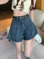 Summer High Waist Slimming and Fashionable A- line Denim Shorts