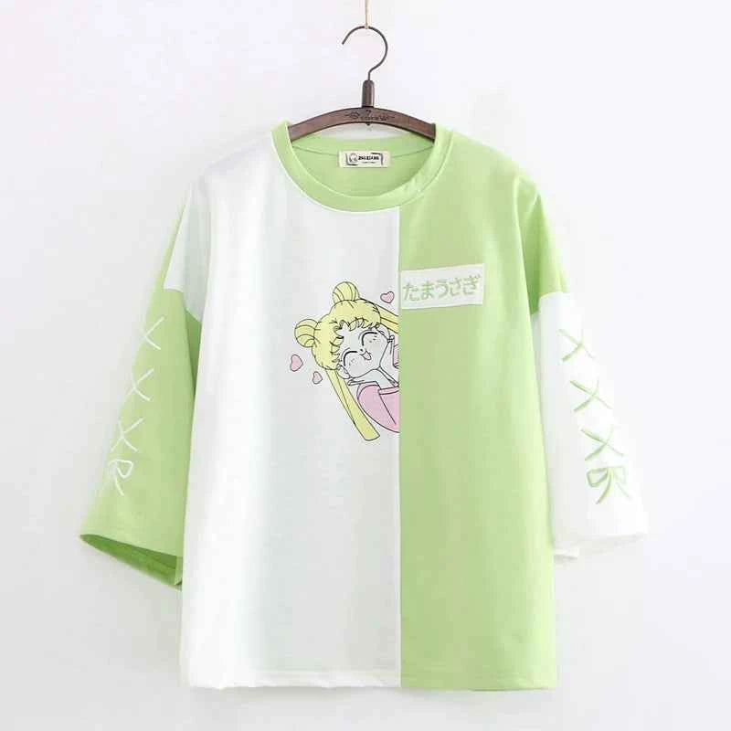 Women's Japanese-Style Simple Cute Embroidered Short-Sleeve