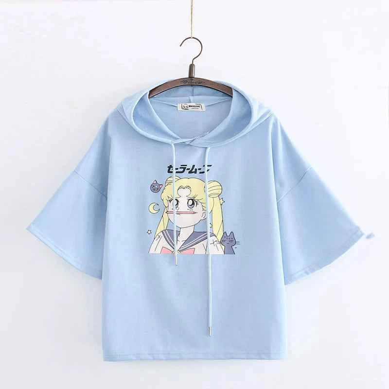 Women's Japanese-Style Simple Cute Embroidered Short-Sleeve