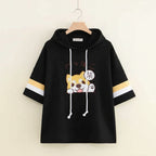 Women's Japanese-Style Simple Cute Embroidered Short-Sleeve