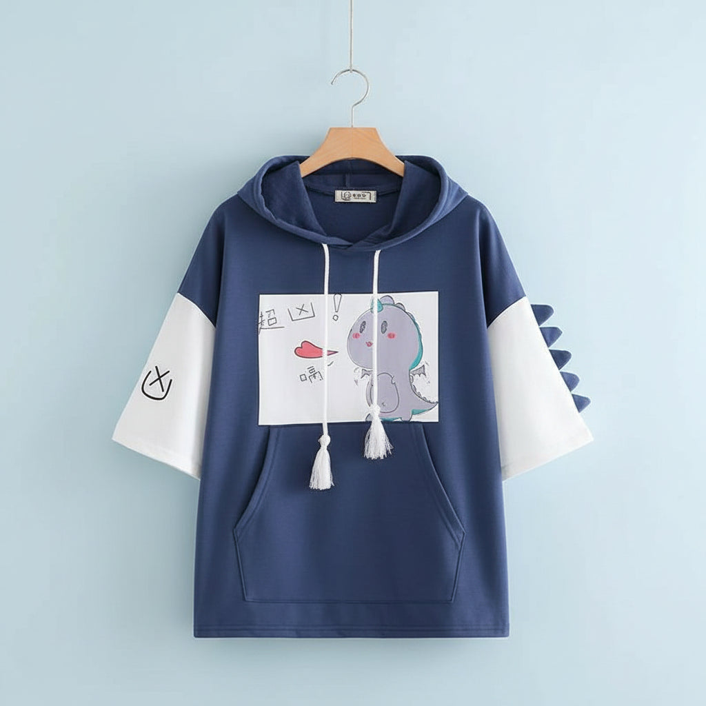 Women's Japanese-Style Simple Cute Embroidered Short-Sleeve