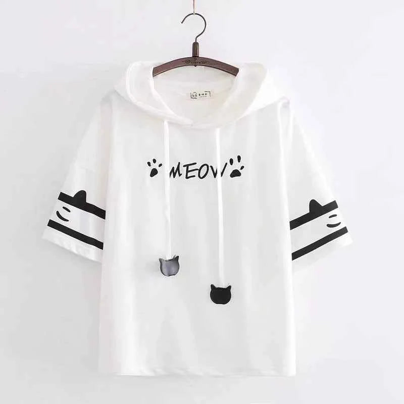 Women's Japanese-Style Simple Cute Embroidered Short-Sleeve