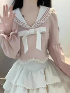 Kawaii Lolita Japanese College Style Suit Long Sleeve Short - Vusy Kawaii Shop