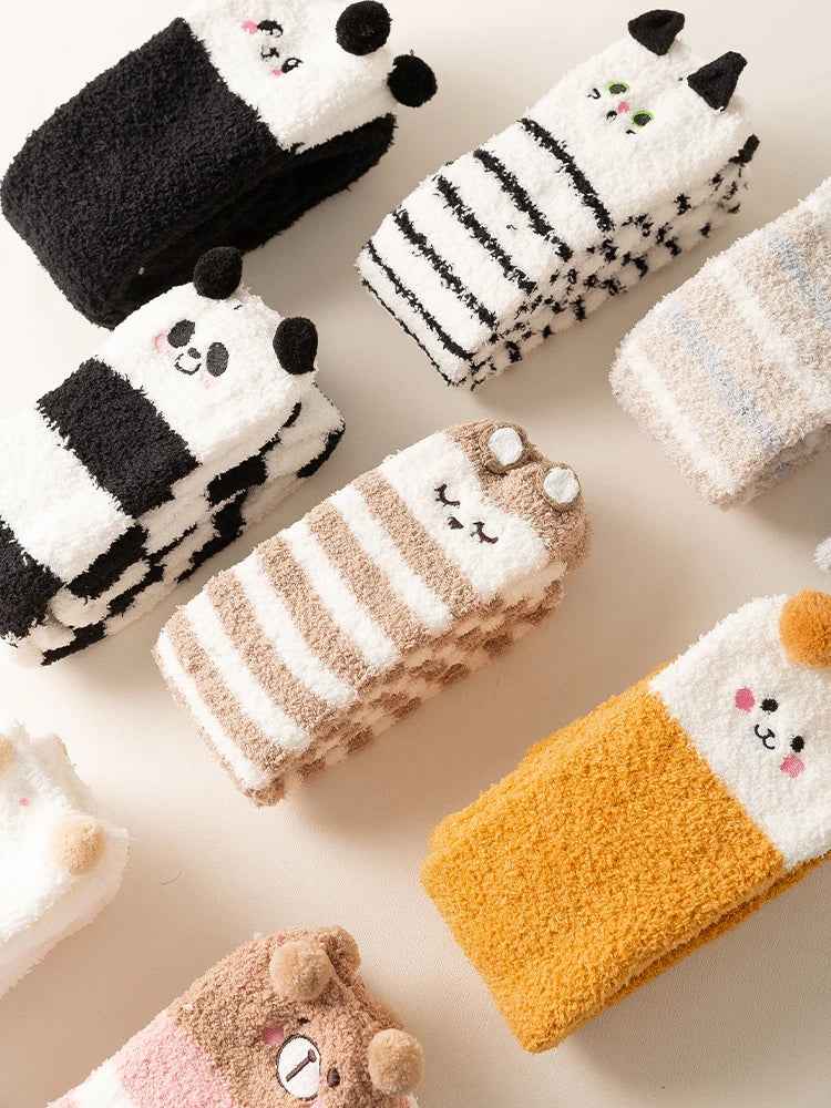Womens Fuzzy Socks Slipper Winter Fluffy Comfy Cozy Socks Cabin Warm Home Socks Cute Knee High Socks