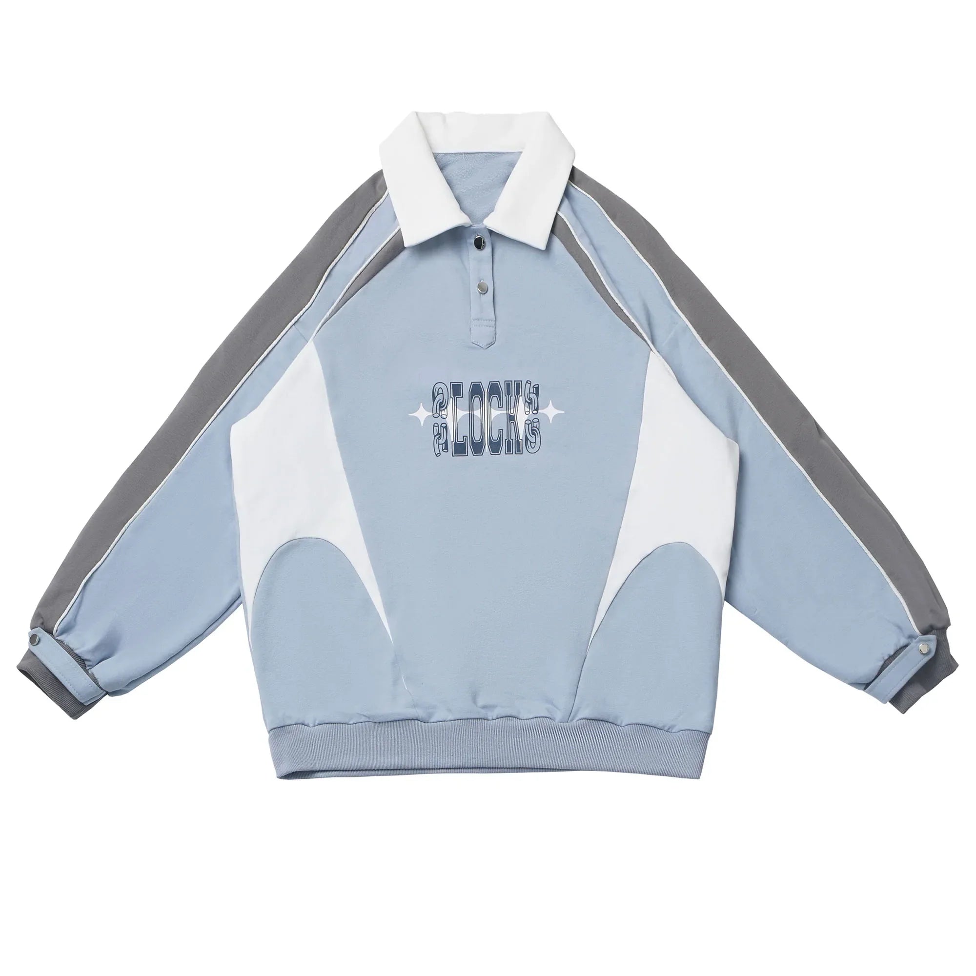 Blue and Grey Splicing Academy Style Hoodie Set Tracksuit - Vusy Kawaii Shop