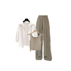 Summer Fashion Tracksuit Elegant White Sunscreen Shirt Vest - Vusy Kawaii Shop