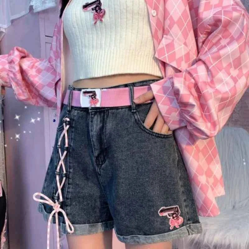Kawaii High Waist Denim Shorts Low Price Youthful XL