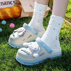 Anime Sanrios Hello Kittys Slippers My Melody Kuromi Cinnamoroll Accessories Shoes Summer Women Sandals Outdoor Beach Shoes Gift