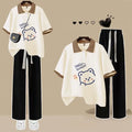 Fashion Polo Neck Short Sleeved T-Shirt Cute Teddy Bear