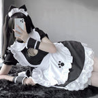 Sexy Black Cat Girl Maid Dress Cute Lolita Dress Kawayi Cat Maid Cosplay Costumes Women Fancy Dress Party Stage Maid Outfits