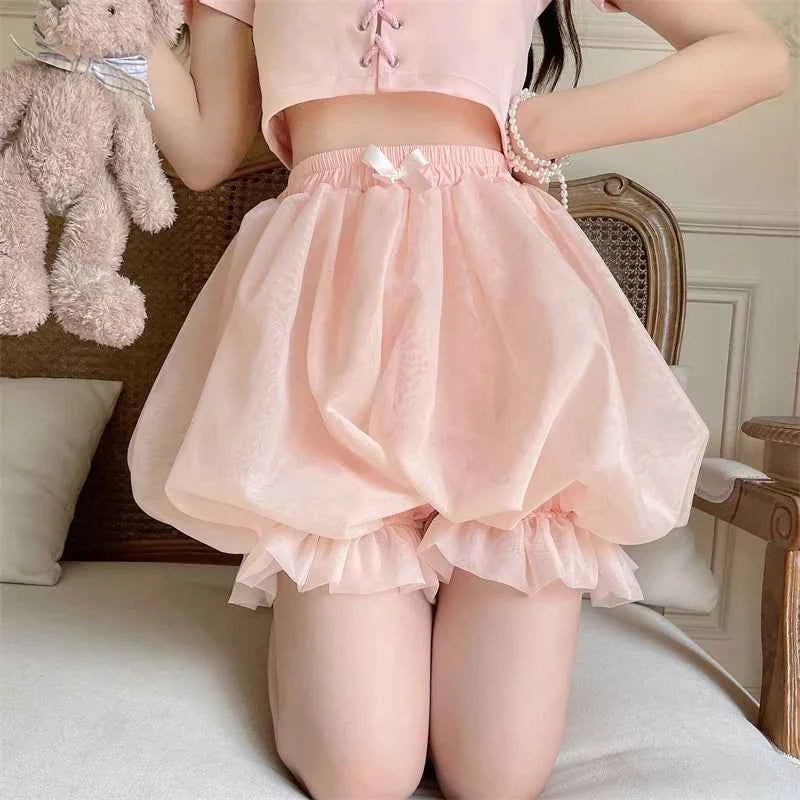 Harajuku Sweet Lolita Pumpkin Pants Pink Thin Bottoming