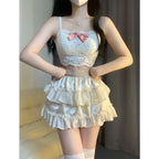 Spring Summer Sweet Lace Long Sleeves Cardigan and Bow - Vusy Kawaii Shop