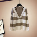 Women Sweater Pants Suit Korean Elegant Winter Blouse