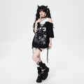 Haut Femme Esthétique Faux Deux Pièces Imprimé Harajuku