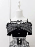 Women's Coquette Plaid Crop Top & Mini Skirt Set