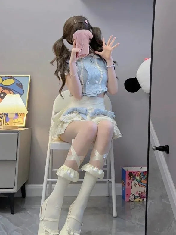 Sweet Japanese Lolita Women Korean Cake Skirt Suit Kawaii - Vusy Kawaii Shop