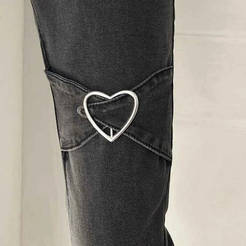 Jeans for Women Vintage Black Denim Flare Pants Streetwear High Waist Slim Mom Trouser Harajuku Y2K Pants