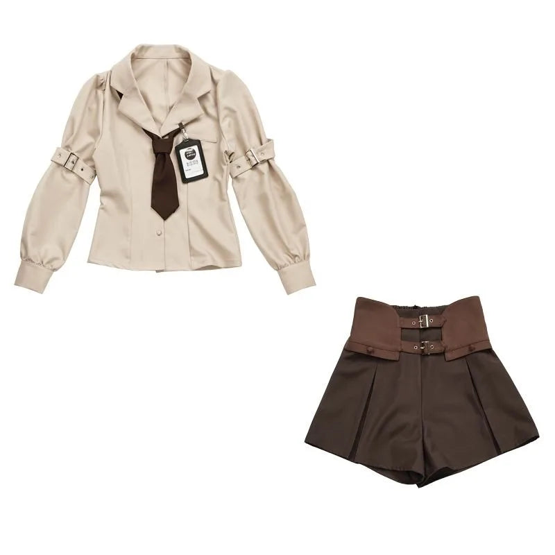 Women Suit Autumn College Style Suit Collar Shirt H Shaped - Vusy Kawaii Shop