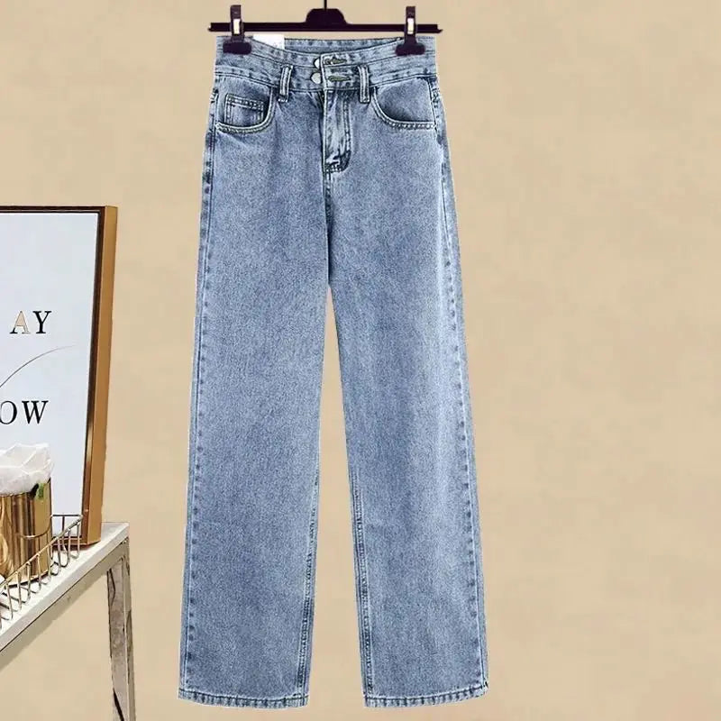 Summer Fall Fashion Striped Shirt and Vest and Jeans Suit - Vusy Kawaii Shop