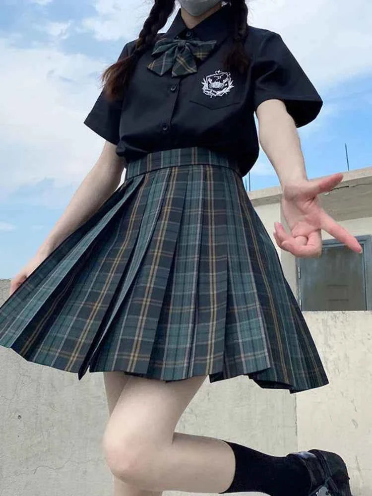 Uniform Skirt Women Spring Japanese Preppy Uniform Plaid