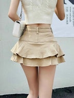 Mini Skirts Vintage High Waist Women Pleated Skirt Chic