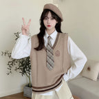 Three-piece Preppy Vest Suits Early Spring Student Vest - Vusy Kawaii Shop
