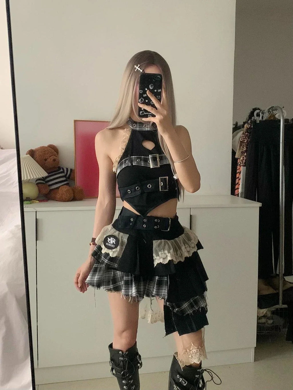 Summer Girl Suits Vintage Lace Patchwork Sleeveless Top - Vusy Kawaii Shop