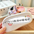 Sanrioed Anime Kuromi Shoes Cartoon Accessories Non Slip Hole Slippers Women Hello Kittys Outside Wear Summer Thick Girl Sandals