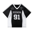 Amerikanische Spitze Bestickte Sport-Trikot T-Shirts Harajuku