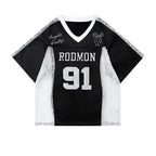 American Lace Embroidered Sports Jersey T-Shirts Harajuku - Vusy Kawaii Shop